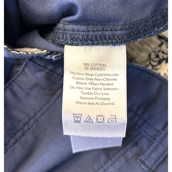 EDDIE BAUER Women's Ripstop Crop Cargo Hiking Pants Sz 14 Navy Outdoor Stretch - Picture 8 of 8